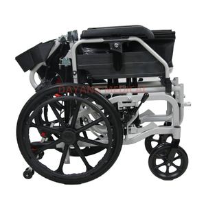Fauteuil roulant manuel pliable en aluminium léger et portable, dossier inclinable, largeur du siège 46 cm, hauteur du dossier 76,5 cm, vente chaude - Product Image 6
