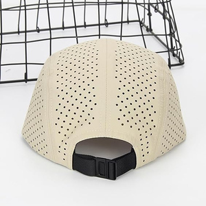 Tùy Chỉnh Cao Su Vá Logo Có Thể Điều Chỉnh Ván Trượt Trại Polyester Đục Polyester Màu Be Thoáng Khí Lưới Cap Thể Thao <span class=keywords><strong>5</strong></span> Bảng Điều Chỉnh Hat - Product Image 2