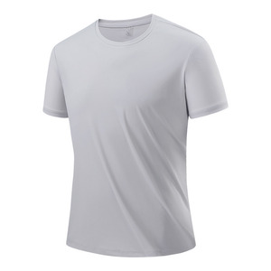 Men's Quick Dry Breathable Short Sleeve T-Shirt Solid Color Nylon Sport Wear Outdoor Activity Clothing - Product Image 1