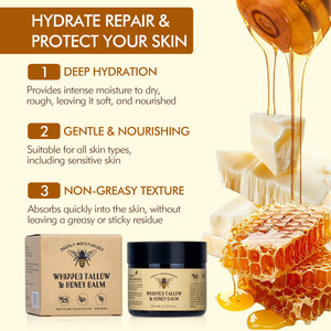 Bálsamo de Sebo Natural Batido con Miel para Rostro y Cuerpo, Nutritivo Profundo, Hidratante, Reparador de la Barrera Cutánea para Piel Seca y Dañada - Product Image 3