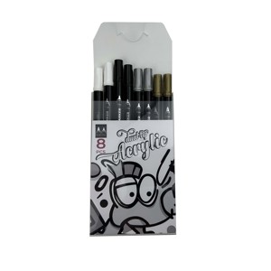 Marqueurs acryliques pigmentés à double pointe 6mm encre effaçable à sec et effaçable à l'eau pour papier Surface Art Design industriel - Product Image 1