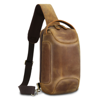 Sac à bandoulière vintage personnalisé pour hommes sac de poitrine de voyage en cuir de vache véritable pour hommes sacs de poitrine étanches pour hommes