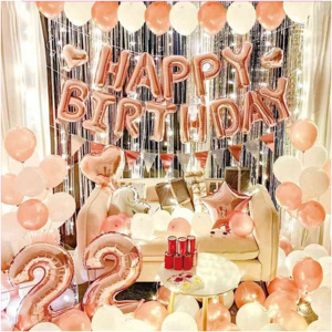 Perlengkapan Balon Ulang Tahun untuk Anak-Anak, Dekorasi Dinding Latar Belakang Pesta Ulang Tahun untuk Anak Laki-Laki dan Perempuan, Tahun Pertama Bayi - Product Image 1