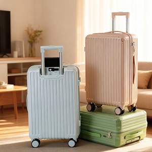 Valise personnalisée rechargeable givrée légère unisexe, petite valise de voyage avec roulettes silencieuses et poignée télescopique - Product Image 2