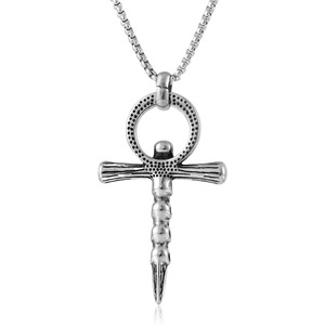 Yunnique – collier avec pendentif croix et crâne en acier inoxydable, unisexe, Punk, Hip Hop, bijoux à la mode, Design géométrique, FY24046 - Product Image 4