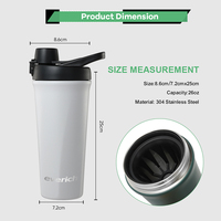 Nouveau style 2025 – Gobelet isotherme sous vide à double paroi en acier inoxydable 304 de 750 ml, écologique, pour des smoothies impeccables