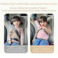 Protège-ceinture de sécurité pour siège auto enfant avec coussin multifonction en coton tricoté pour poussette, pour une conduite sécurisée des bébés aux enfants, rose