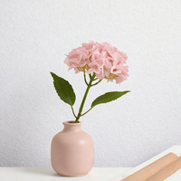 Grande fleur d'hortensia artificielle rose clair à tige unique en soie synthétique, style bohème, pour la maison, les mariages, les remises de diplômes, la fête des pères