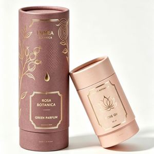 FUXI Brand FX Four-Color Printing Embossing Glossy Lamination Corrugated Cardboard Tube Canister Custom Personalized Logo - Product Image 1