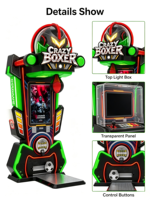 Machine d'arcade de boxe et de kick-boxing à monnayeur, test de force, grand coup de poing, écran LED numérique, usage commercial intérieur, prix d'usine