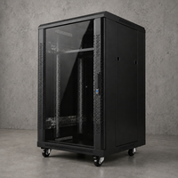 Armoire de serveur sur pied 14U 15U avec porte en verre trempé 19 pouces 600x600mm, en acier SPCC verrouillable, pour réseau