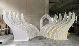 Led đám cưới Backdrop trang trí sự kiện sân khấu PVC Backdrop thiết kế 3D đám cưới màu trắng vòm Backdrop bảng điều chỉnh với LED ánh sáng - Product Image 5