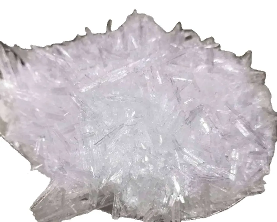 Precio de fábrica 99% Cristales de mentol natural de alta pureza Methly Cas 89-78-1 Cristal