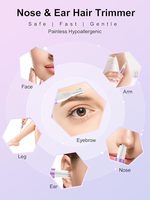 Tondeuse 2-en-1 pour poils du nez et des oreilles avec écran LED pour femmes et hommes, tondeuse à sourcils portable et étanche pour l'épilation du visage