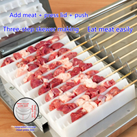 수동 사테 꼬치 기계 바베큐 스테인리스 스틸 양고기 케밥 꼬치 도구 도너 케밥 고기 꼬치 꿰기 기계