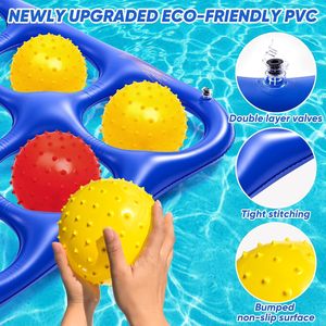 <b>Inflatable</b> 4-in-a-Row Pool <b>Game</b> Set with Red & Yellow Balls for Multiplayer Family Water Fun - Product Image 4