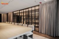 Mur de séparation en verre de bureau alliage d'aluminium persienne intégrée panoramique transparent ignifuge isolation phonique haute cloisons