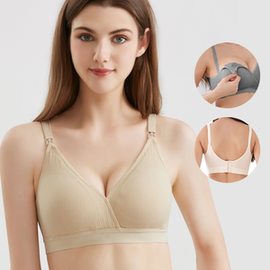 Sujetador de maternidad para <span class=keywords><strong>mujeres</strong></span> embarazadas <span class=keywords><strong>y</strong></span> lactantes, ropa de dormir de nailon transpirable con abertura frontal, talla XL, OEM - Product Image 1