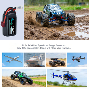 แบตเตอรี่ลิโพ TERANTY 2S 3S 4S 7.4V 11.1V 14.8V 1500mAh 45C สำหรับรถบังคับ เรือบังคับ โดรน ควอดคอปเตอร์ รถบรรทุก เครื่องบิน FPV - Product Image 6