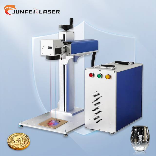 JUNFEI Automatic JPT M7 20W 30W 50W  60W 100W  2.5D 3D Mopa Fiber Laser Marking Machine Metal for Gold Jewelry Glass Plastic