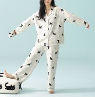 Vêtements de détente à manches longues pour femmes, décontractés, collection printemps-été, fabricant de vêtements de nuit, ensemble pyjamas en coton, ensemble deux pièces pour femmes
