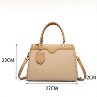 Sac fourre-tout de luxe en cuir PU avec fermeture éclair, bandoulière simple en polyester, forme structurée, sac à main pour femme