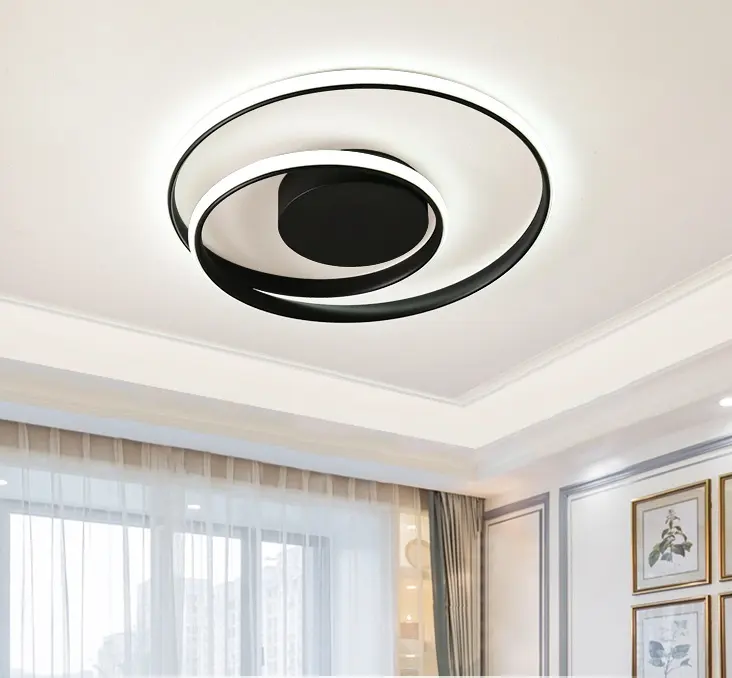 High Performance Nordic House Lighting Modern Black Ceiling Lights Bedroom Living Room Modern LED Ceiling Lamp