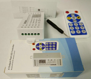 Contrôleur LED à pixels adressables DC5-24V, sortie 4 canaux, contrôle par application smartphone et télécommande RF pour bande lumineuse LED RGB adressable - Product Image 3
