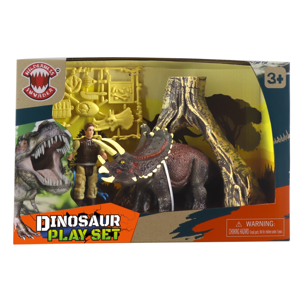 Juego de animales de madera de dinosaurio GY-9008