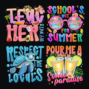 Estampados DTF de Plastisol con Diseño 'Hello Summer Vibes', Transferencias Termoadhesivas, Apliques Personalizados, Pegatinas Termoadhesivas <span class=keywords><strong>para</strong></span> Camisetas, Bolsas y Zapatos, Venta al por Mayor - Product Image 1