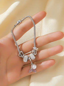 Vendita Diretta del Produttore: Ciondolo Vintage a Coda di Pesce con Diamanti Fai-da-Te per Donna, in Lega, Adatto per Uso Quotidiano e Regali per le Vacanze - Product Image 6