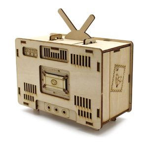 Wooden Retro Tv Model <b>Diy</b> <b>Kit</b> Educational Toy For Kids Science Craft - Product Image 2