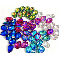 Strass en verre à dos pointu en forme de goutte, pierres de cristal multicolores à coudre pour justaucorps, costumes de danse, robes, vêtements et décoration DIY