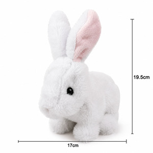 Jouet en peluche musical interactif Lapin sauteur qui rampe, bouge les oreilles et joue des comptes-rends-mons, cadeau animal musical pour enfants - Product Image 6