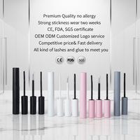 Colle à cils 2-en-1 personnalisable, étanche, sans latex, noire, avec adhésif scellant pour faux cils