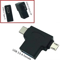 Adaptateur OTG Xput Micro USB Type C USB-C 3.1 Mâle vers USB 3.0 Femelle Convertisseur Hub de Charge pour Ordinateur Portable