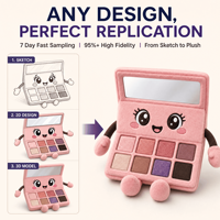 Jouet en peluche personnalisé avec palette de fards à paupières colorée, OEM ODM, jouet doux, maquillage haute fidélité, cadeau, solutions de marque d'élite, mascotte