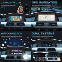 Hikity pour BMW 3/5 Series E60 2009-2012 8.8 ''autoradio Carplay Android Auto WIFI GPS double systèmes voiture d'origine + système Android
