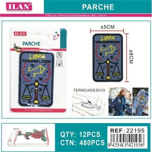 Toppa in tessuto con simbolo Libra di Ilan, 8x5 cm, termoadesiva, ricamata, per accessori di abbigliamento - Product Image 1