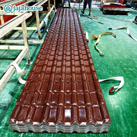 Tuiles de toiture en composite de bambou revêtues de PVC ASA modernes, directement de l'usine, résistantes à la chaleur, pour usage en appartement