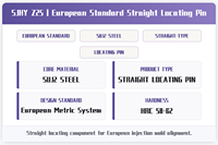 SJHY Z25 Goupille de centrage droite norme européenne HRC 58-62, outil de positionnement et d'alignement métrique pour moules plastiques