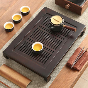 Bandeja de té de bambú japonesa para venta al por mayor transfronteriza, bandeja de té doméstica con drenaje, juego de té Kung Fu rectangular, mesa de té - Product Image 1