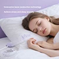 Haut-parleur de sommeil à conduction osseuse sous oreiller Bluetooth 5.4, machine d'aide au sommeil à bruit blanc, 26 sons de la nature, télécommande, carte TF
