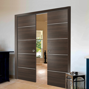Kit de Puertas Corredizas de <span class=keywords><strong>Madera</strong></span> con Diseño Personalizado para Exteriores, Sistema de <span class=keywords><strong>Puerta</strong></span> Oculta con Vidrio para Interiores, con Cerradura - Product Image 4