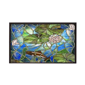 Panneau de fenêtre en verre teinté artisanal de style Tiffany, design poisson de style européen personnalisé, avec chaîne - Product Image 5