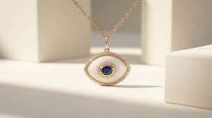 Collar de Lujo en Oro Amarillo de 18k con Cabujón de Ópalo y Cianita, Ópalo Central Rodeado por Gemas Azules Vívidas - Product Image 6