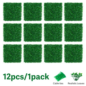 12 panneaux muraux en gazon artificiel haute densité, haie de buis artificielle, verdure murale, décoration de fond pour jardin intérieur et extérieur - Product Image 6