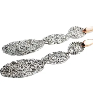 True Italian Manufacturing Silver Earrings Mod Craters Silver