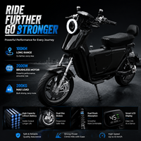 Moto électrique tout-terrain sans balais 2000W pour adultes, 16 pouces, vélo électrique de banlieue tout-terrain, capacité de charge 72V 300KG, 61-80km/h