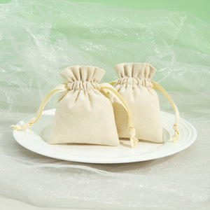 Jewelry <b>Drawstring</b> Bag Brushed Cotton Linen Fabric Rectangular <b>Bracelet</b> Bangle Packaging 15x20cm 10x15cm 13x18cm 9x12cm 7x9cm - Product Image 4